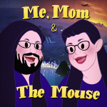 Me, Mom & The Mouse podcast cover art in the style of Disney's Wartime Era